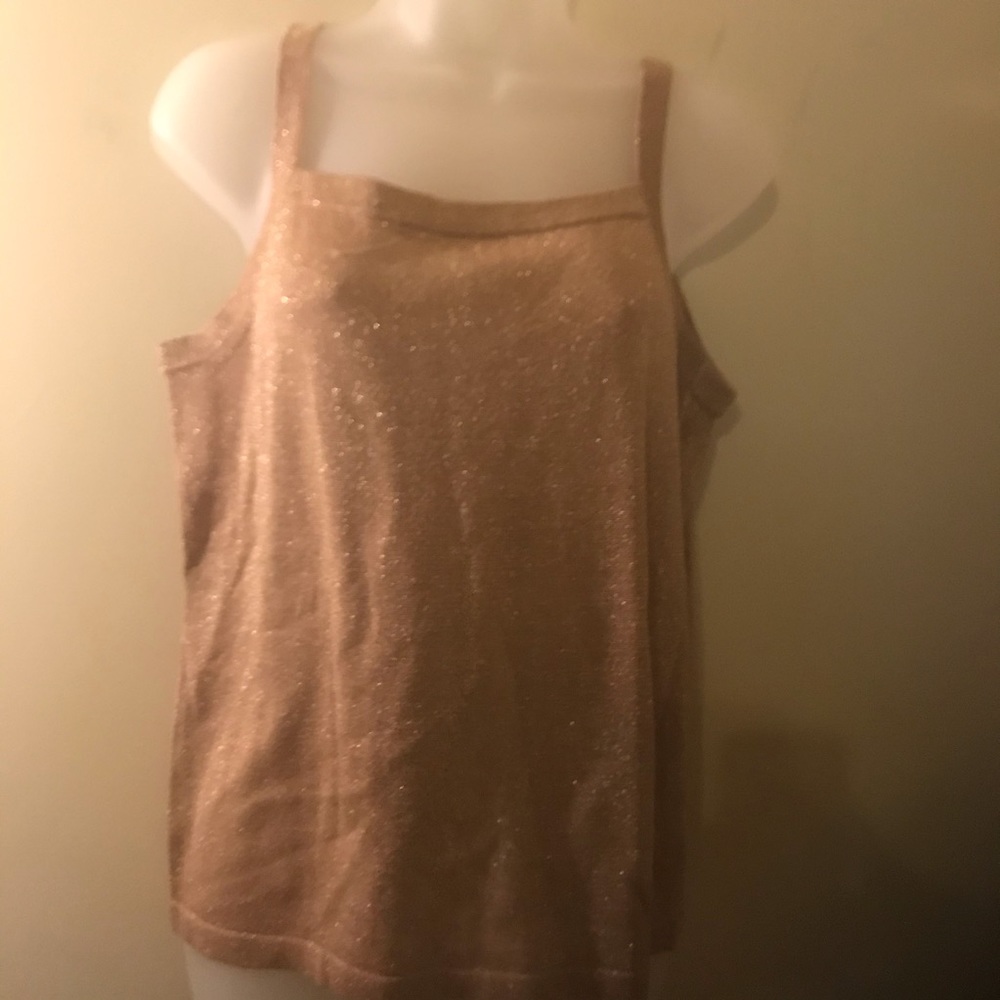 KEVO - VINTAGE Camisole - shimmer gold silk top, Size Large
